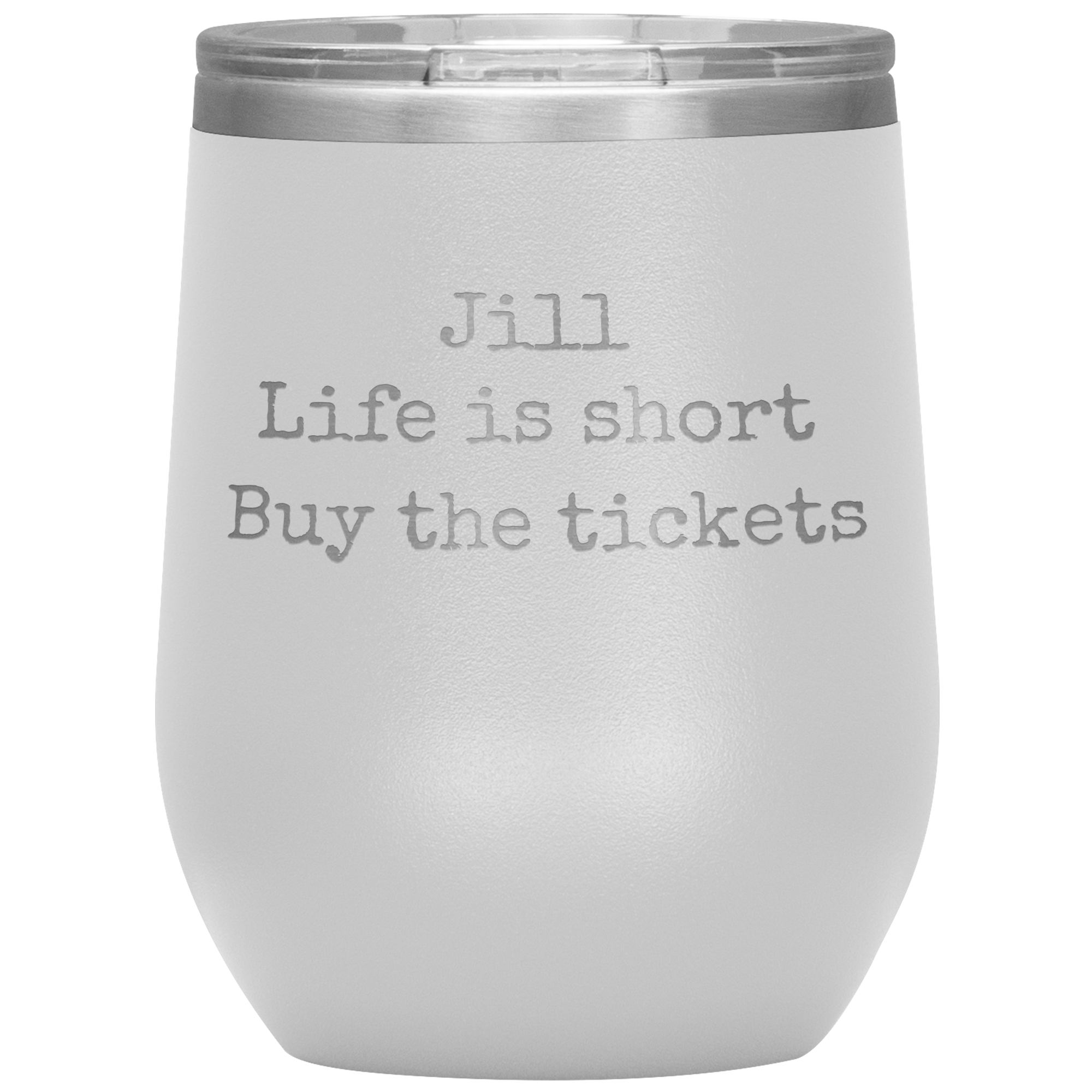 Life is Short Buy the Tickets Personalized 12oz Wine Insulated Tumbler, Travel Lover Gift, Broadway Theater Lover Present, Concert Gift