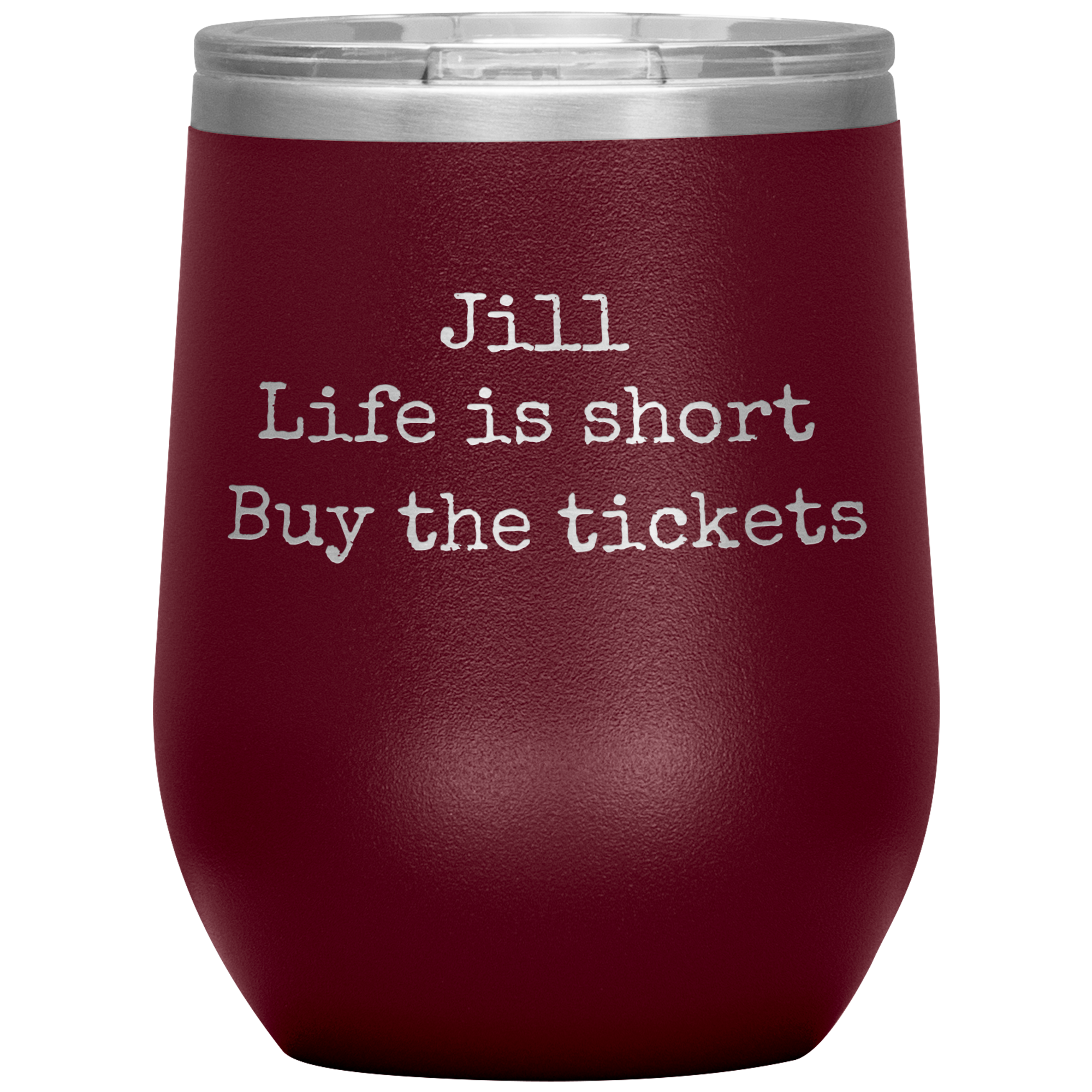 Life is Short Buy the Tickets Personalized 12oz Wine Insulated Tumbler, Travel Lover Gift, Broadway Theater Lover Present, Concert Gift