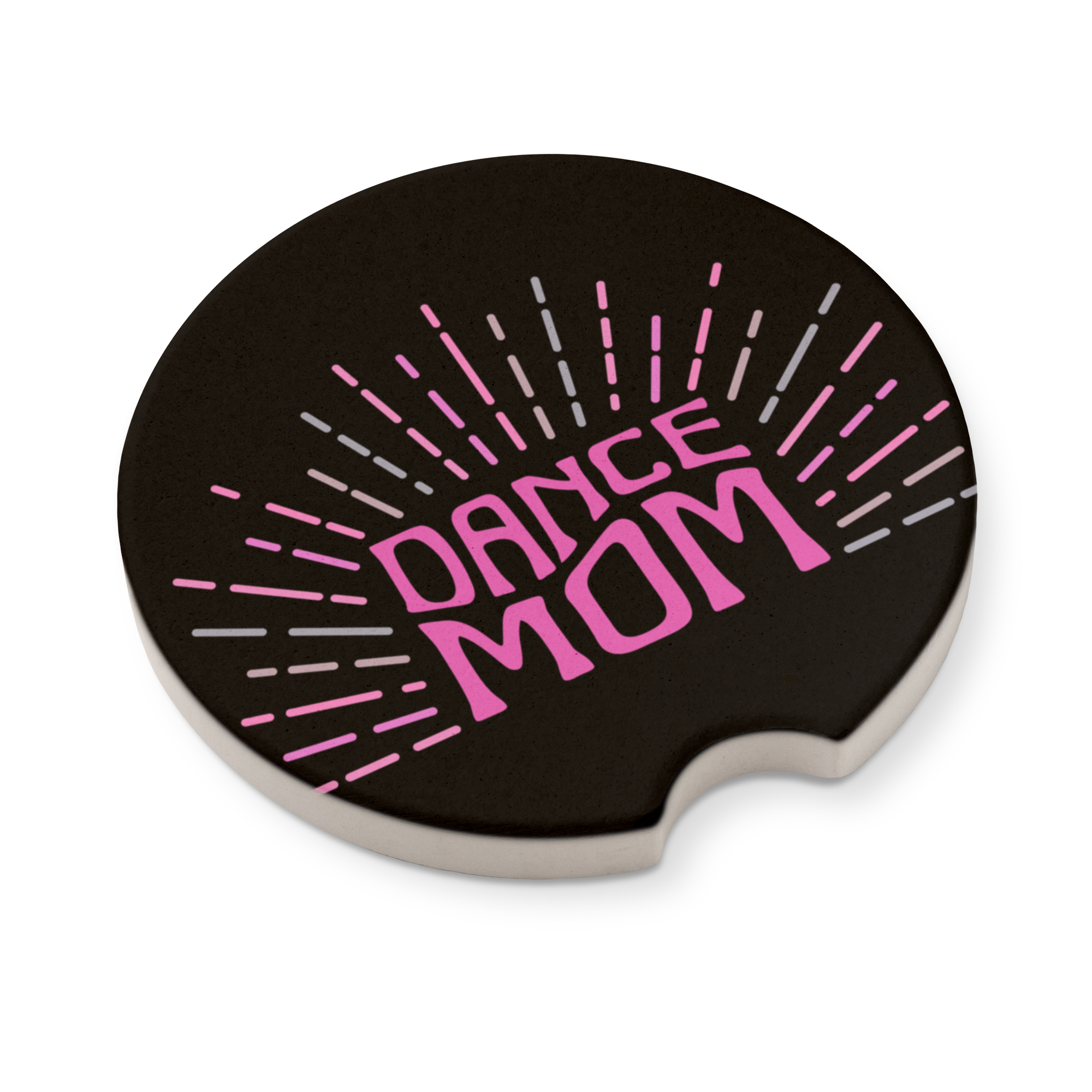 Dance Mom Car Coasters – Set of 2 Absorbent Ceramic Cup Holder Inserts, Pink & Blue Burst Design, Fun Gift for Dance Moms