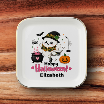 Personalized Irish Dancer Halloween Trinket Tray, Dance Jewelry Dish, Halloween Gift for Dancer, Ceramic Ring Holder
