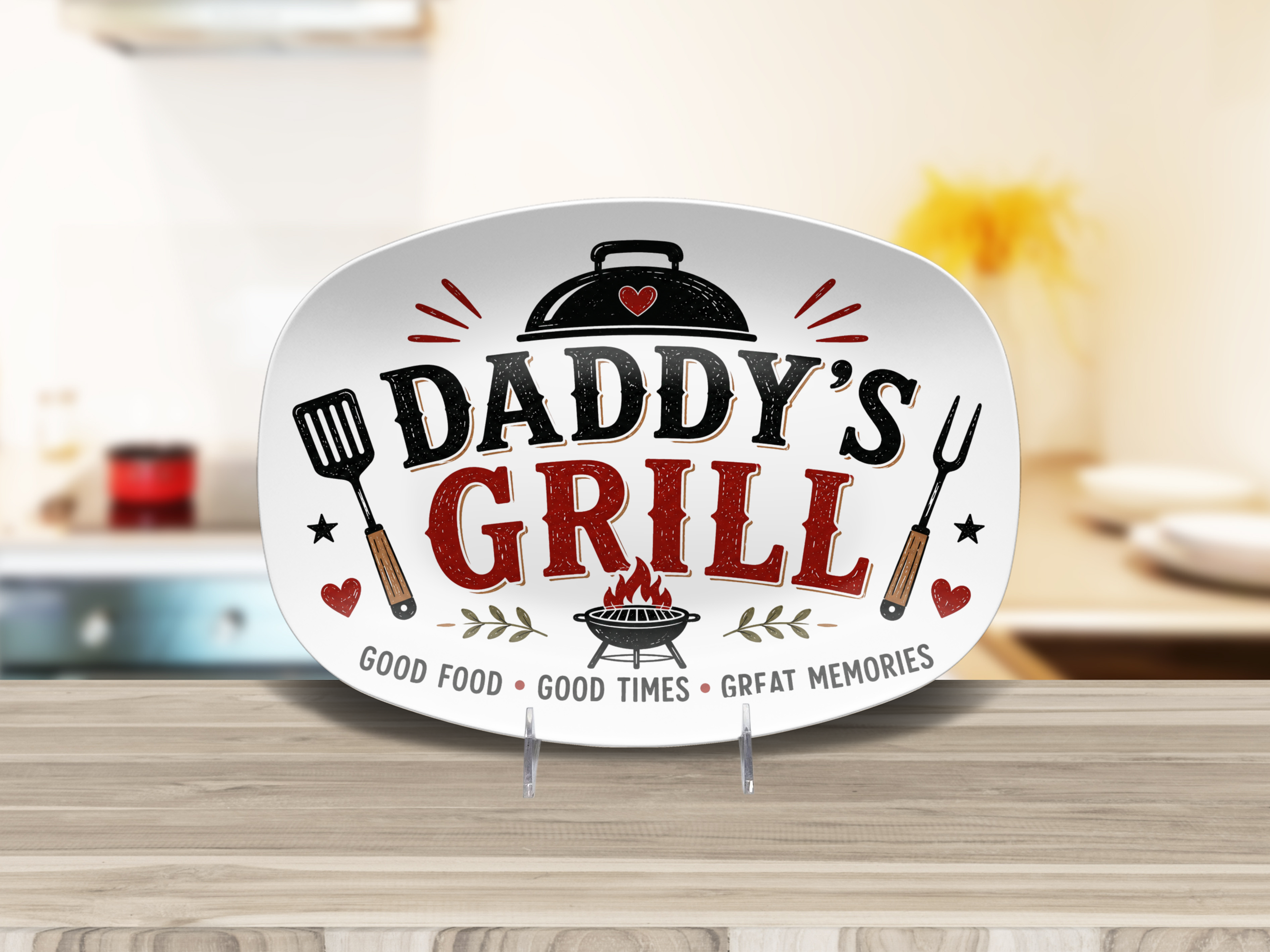 Daddy's Grill Platter, BBQ Serving Tray, Father's Day Gift, Dad Grilling Decor, Grill Platter Gift Set