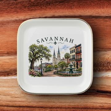 Savannah Georgia Travel Keepsake, Souvenir Jewelry Dish, Ceramic Trinket Tray, Ring Holder,