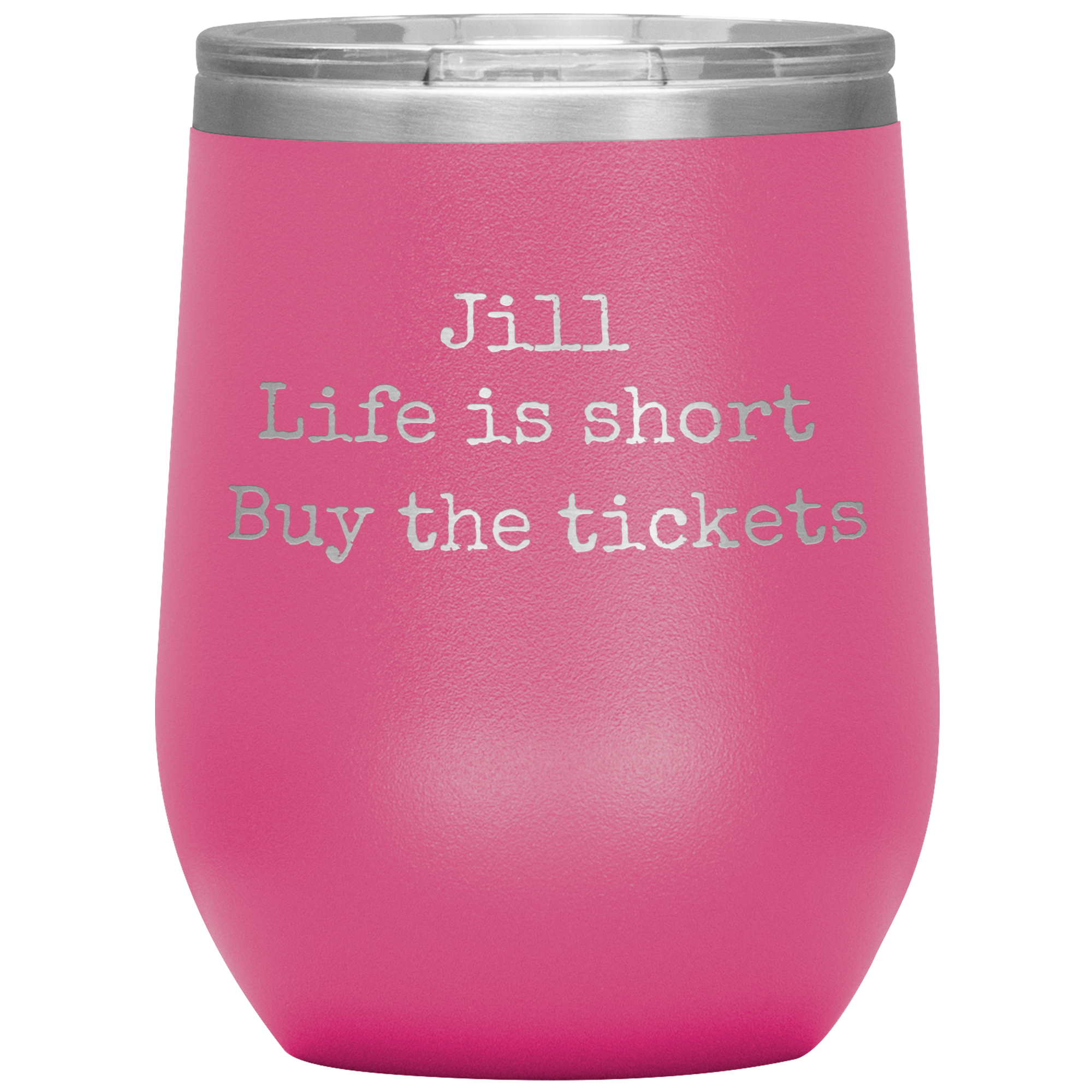 Life is Short Buy the Tickets Personalized 12oz Wine Insulated Tumbler, Travel Lover Gift, Broadway Theater Lover Present, Concert Gift