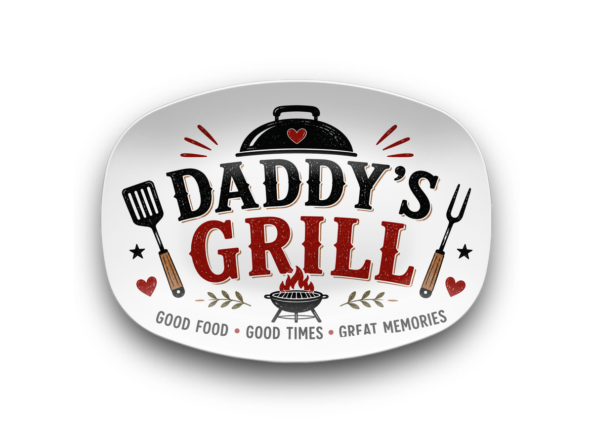 Daddy's Grill Platter, BBQ Serving Tray, Father's Day Gift, Dad Grilling Decor, Grill Platter Gift Set