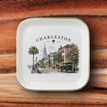 Charleston Souvenir Trinket Dish, Jewely Dish, Charleston SC Keepsake Tray, Southern Travel Gift