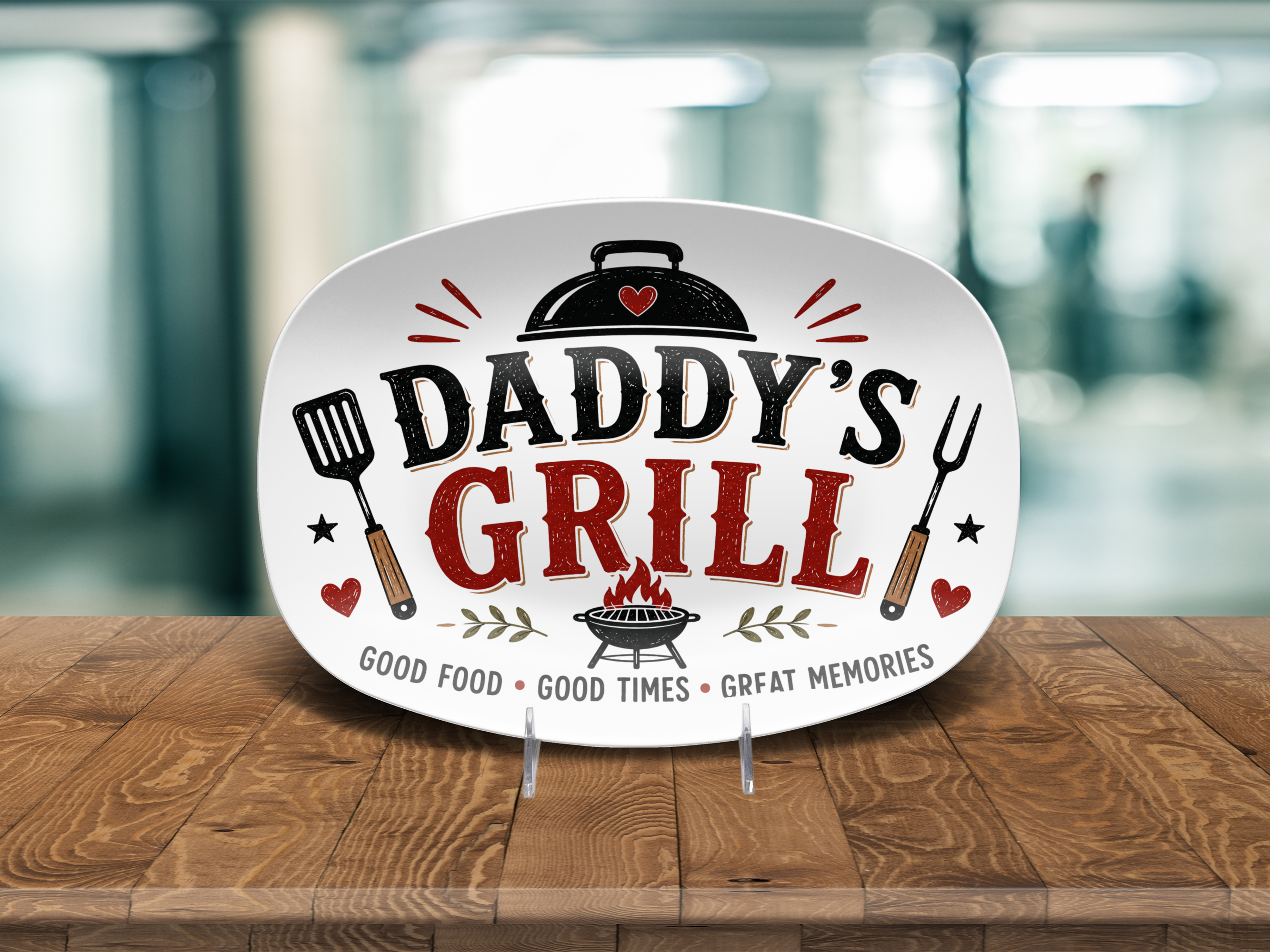 Daddy's Grill Platter, BBQ Serving Tray, Father's Day Gift, Dad Grilling Decor, Grill Platter Gift Set
