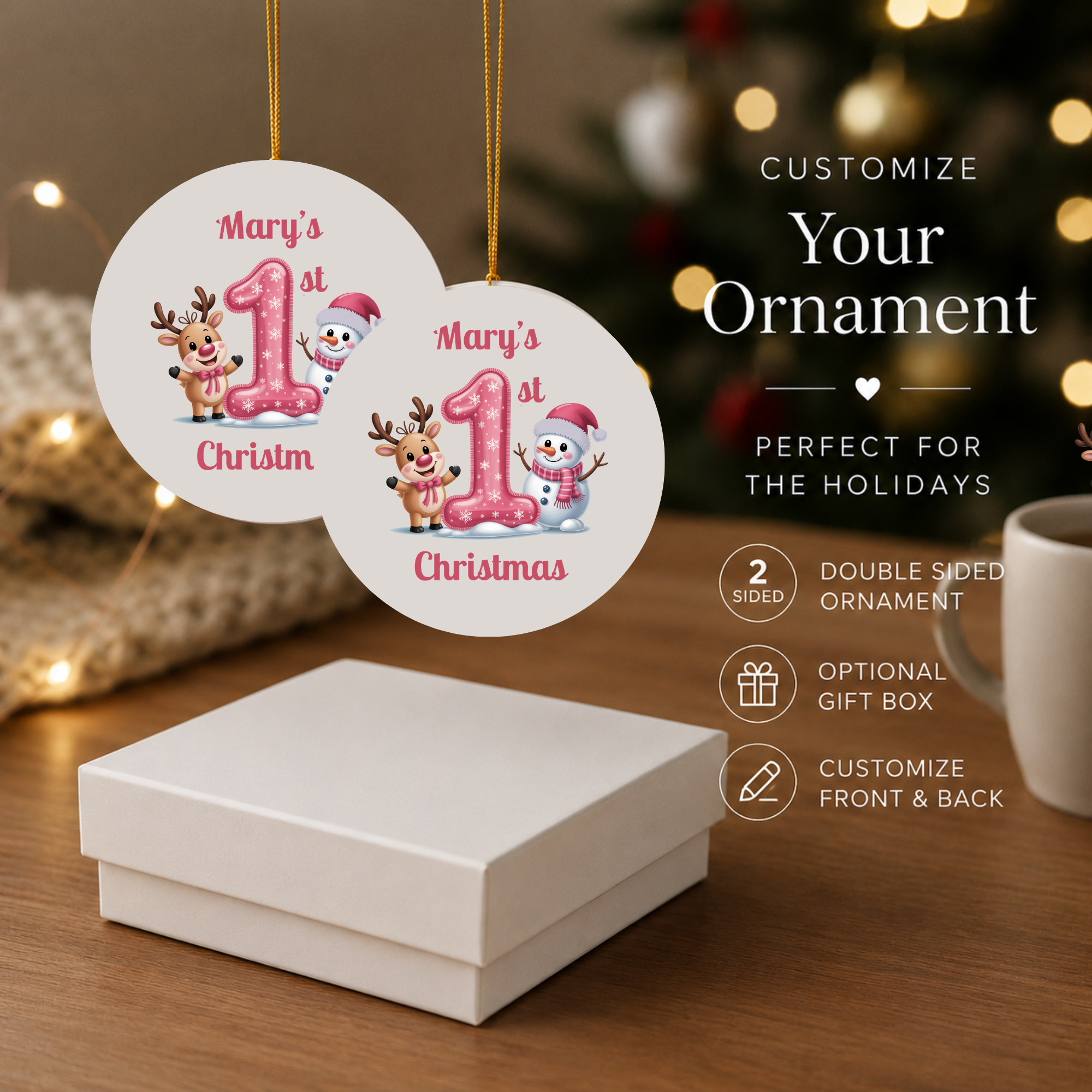Personalized Baby's First Christmas Ornament, Baby Christmas Keepsake