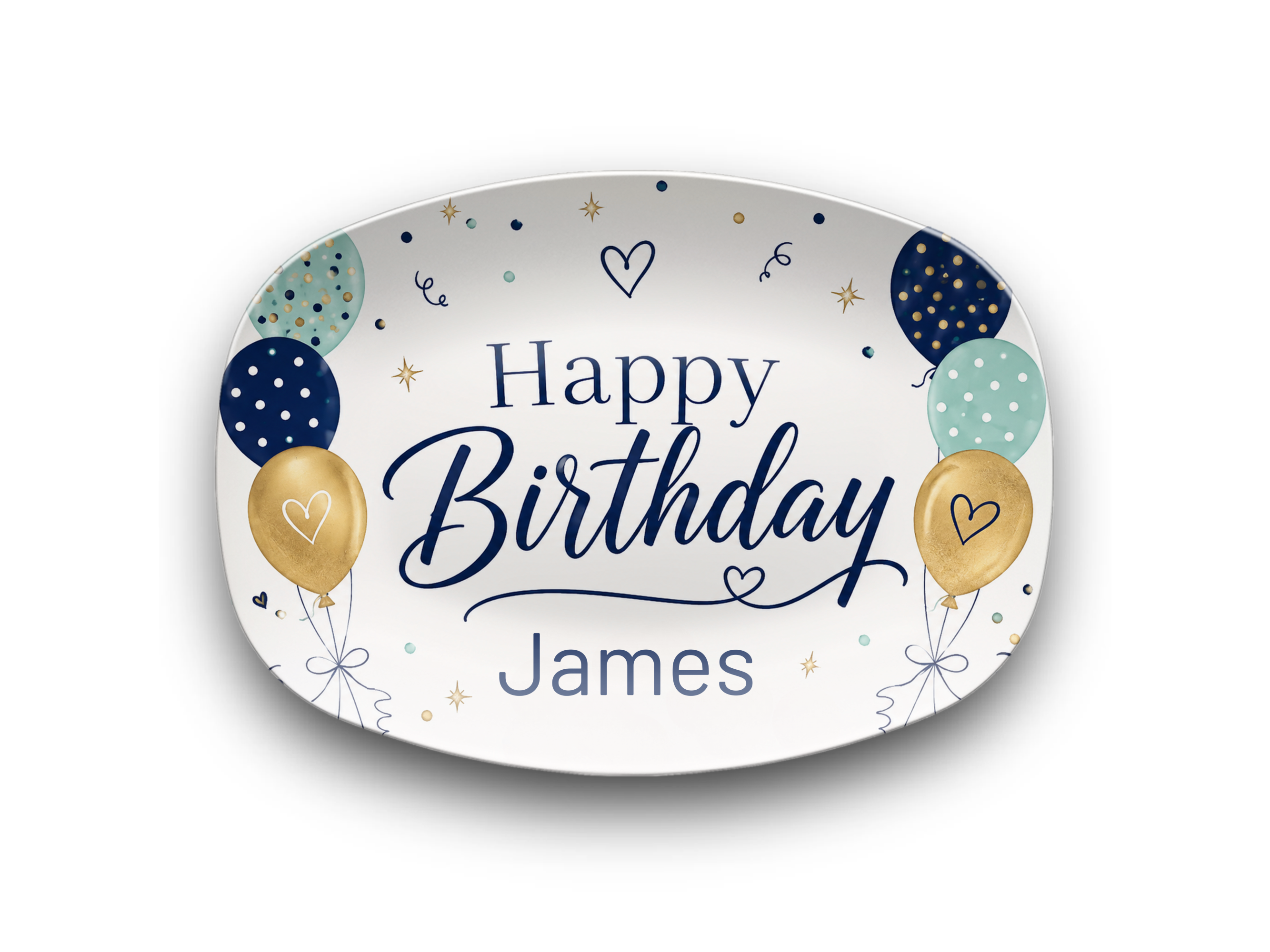 Personalized Happy Birthday Platter, Colorful Balloon Birthday Serving Tray, Custom Birthday Party Decor and Gift Display