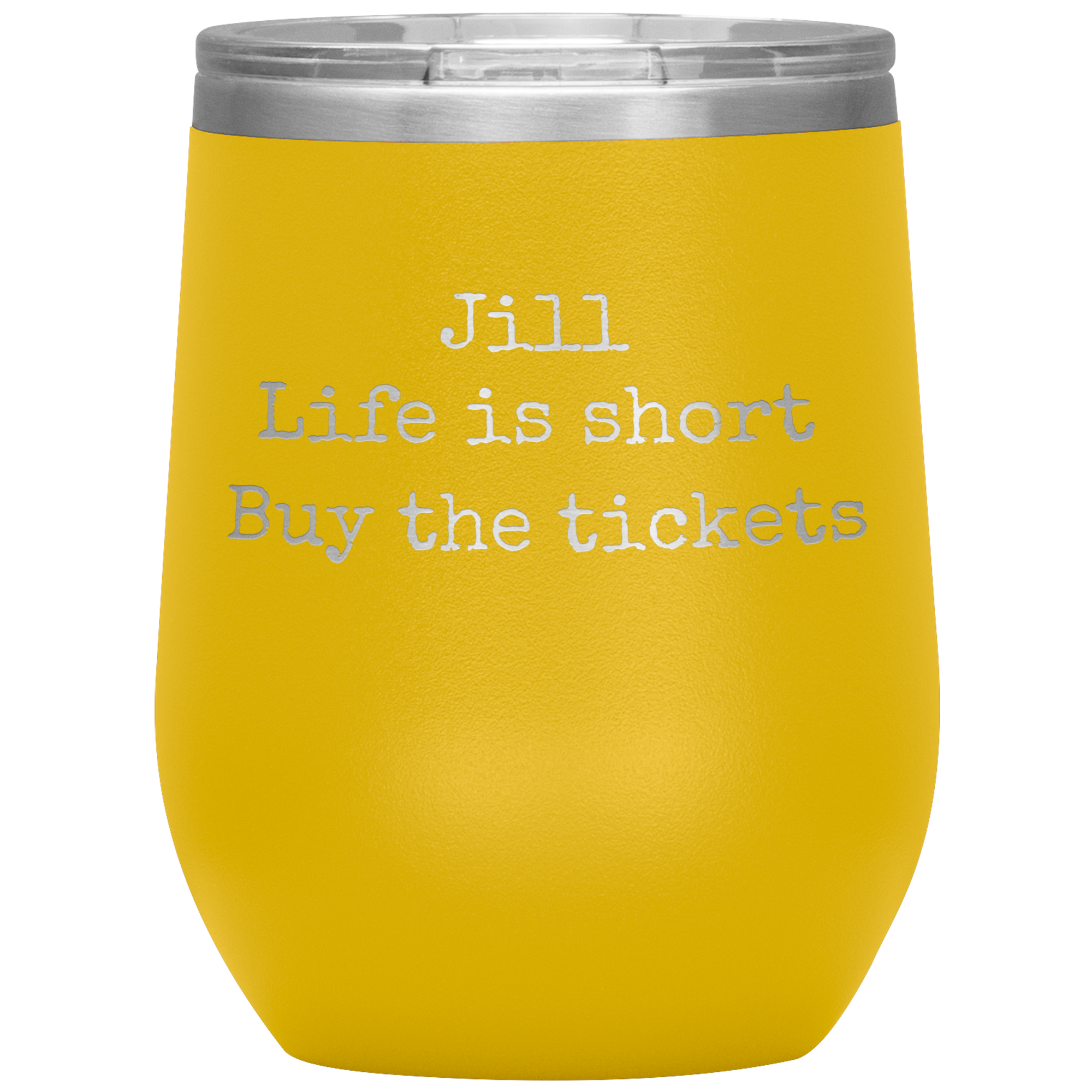 Life is Short Buy the Tickets Personalized 12oz Wine Insulated Tumbler, Travel Lover Gift, Broadway Theater Lover Present, Concert Gift