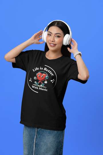Life Is Better With Music T-Shirt – Fun Graphic Tee for Music Lovers & Concert Fans