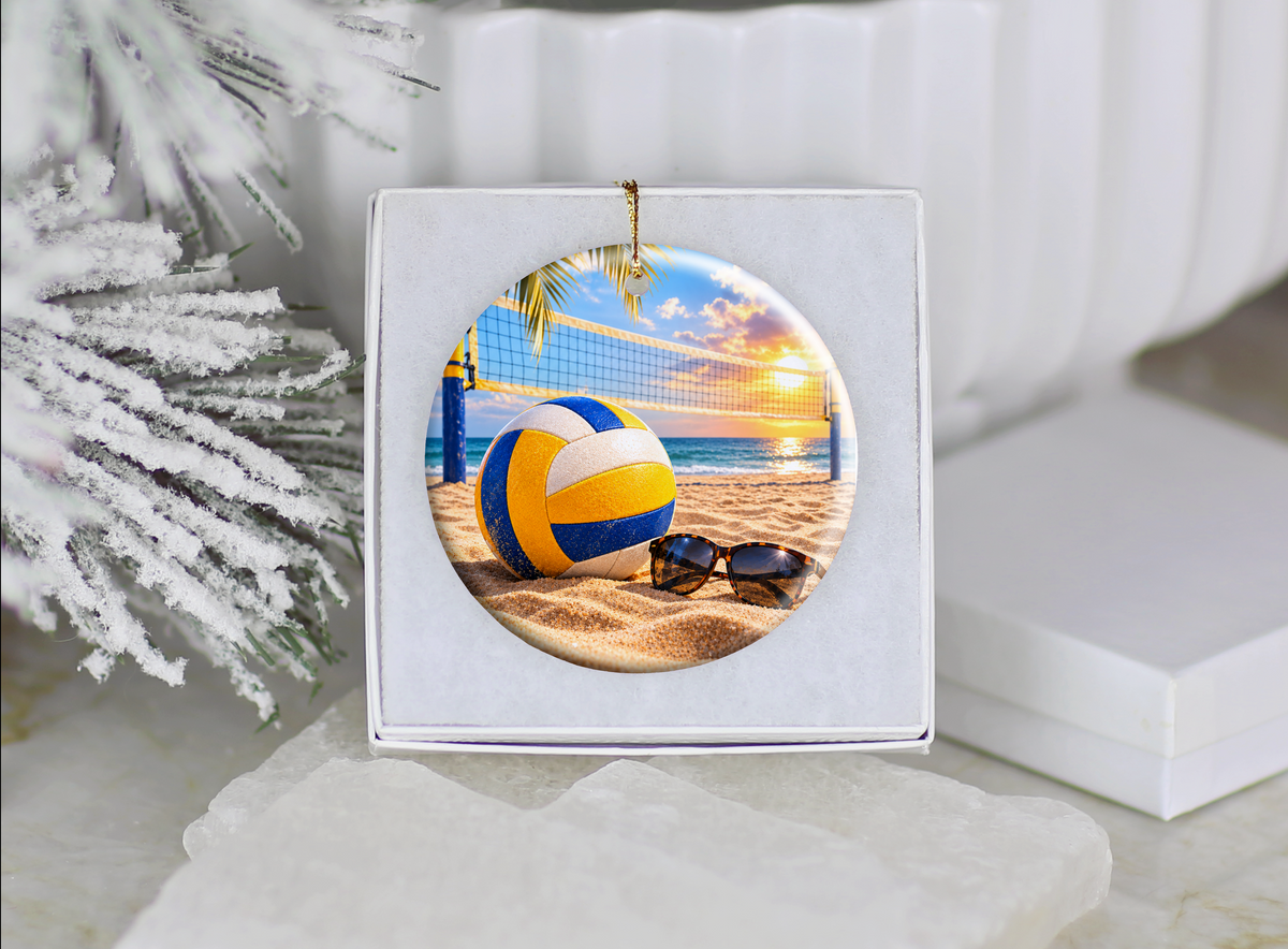 Volleyball Team Ornament, Beach Volleyball Keepsake, Ceramic Christmas Ornament, Coach Gift, Player Gift