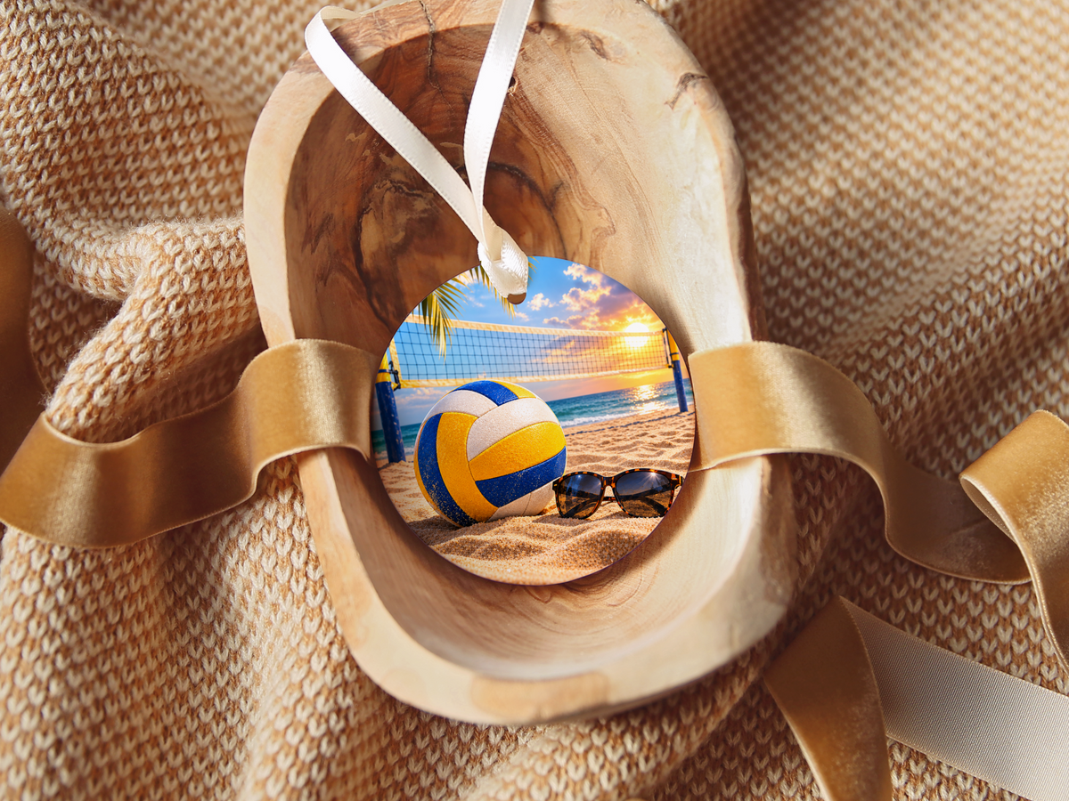 Volleyball Team Ornament, Beach Volleyball Keepsake, Ceramic Christmas Ornament, Coach Gift, Player Gift