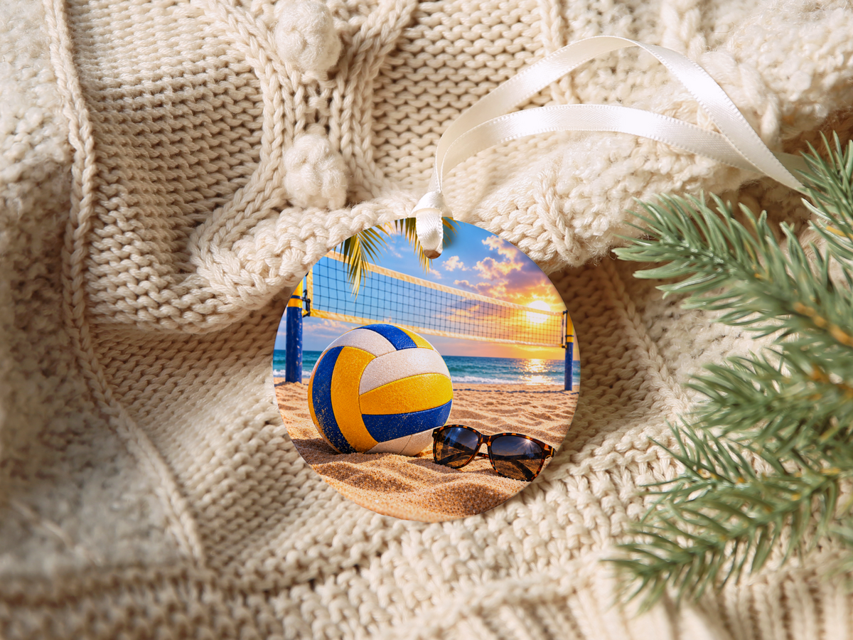 Volleyball Team Ornament, Beach Volleyball Keepsake, Ceramic Christmas Ornament, Coach Gift, Player Gift