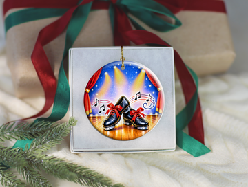 Tap Dance Shoes Christmas Ornament, Dance Studio Keepsake, Dancer Gift, Tap Dancer Teacher Present