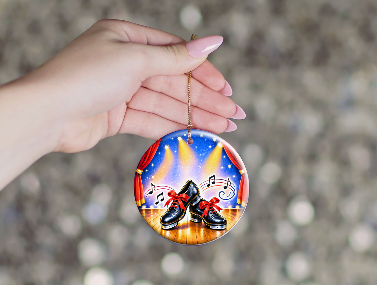 Tap Dance Shoes Christmas Ornament, Dance Studio Keepsake, Dancer Gift, Tap Dancer Teacher Present