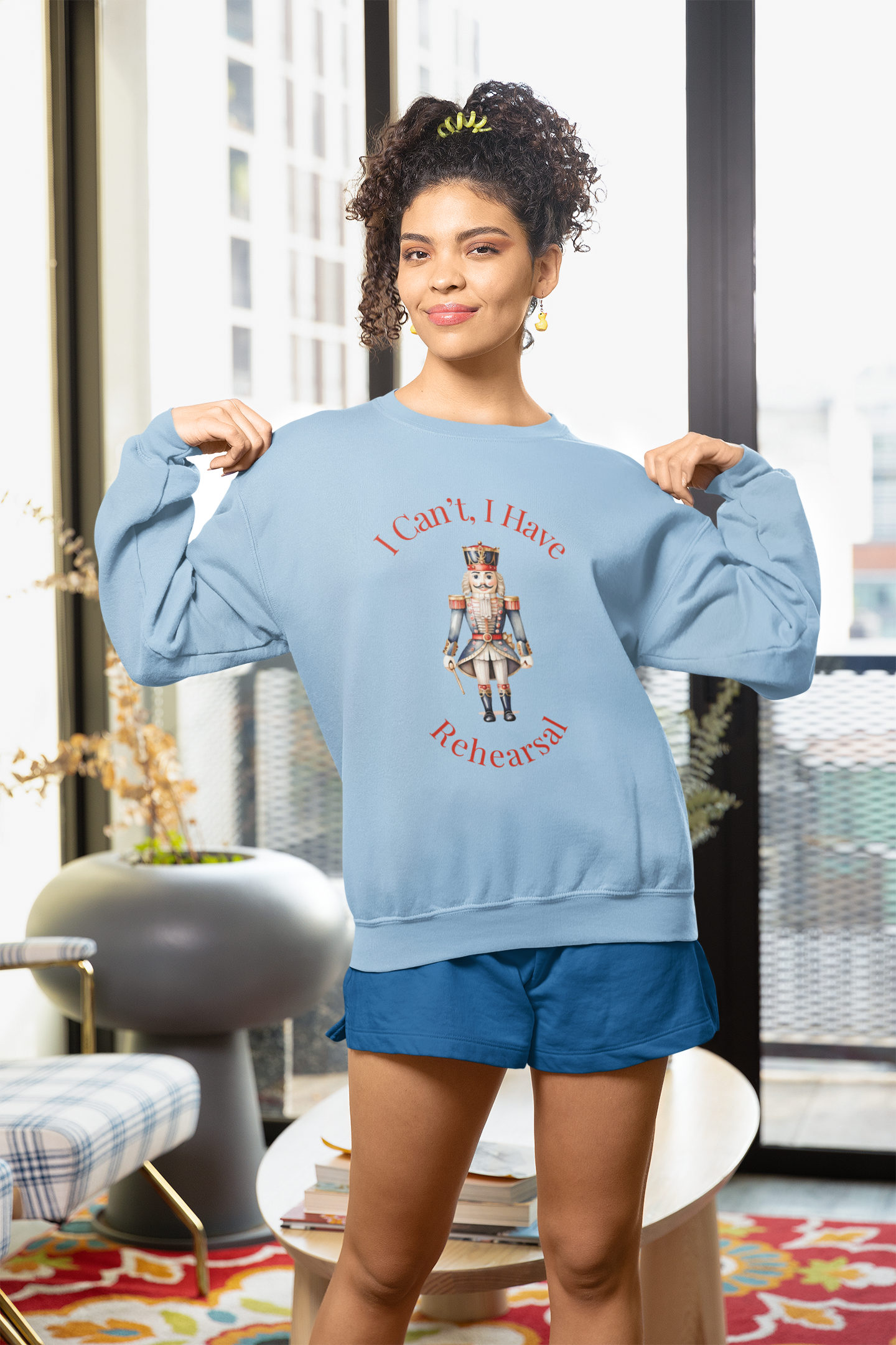 I Can’t I Have Rehearsal Nutcracker Sweatshirt – Ballet Rehearsal Crewneck, Dance Teacher Gift, Christmas Holiday Ballet Unisex Sweatshirt