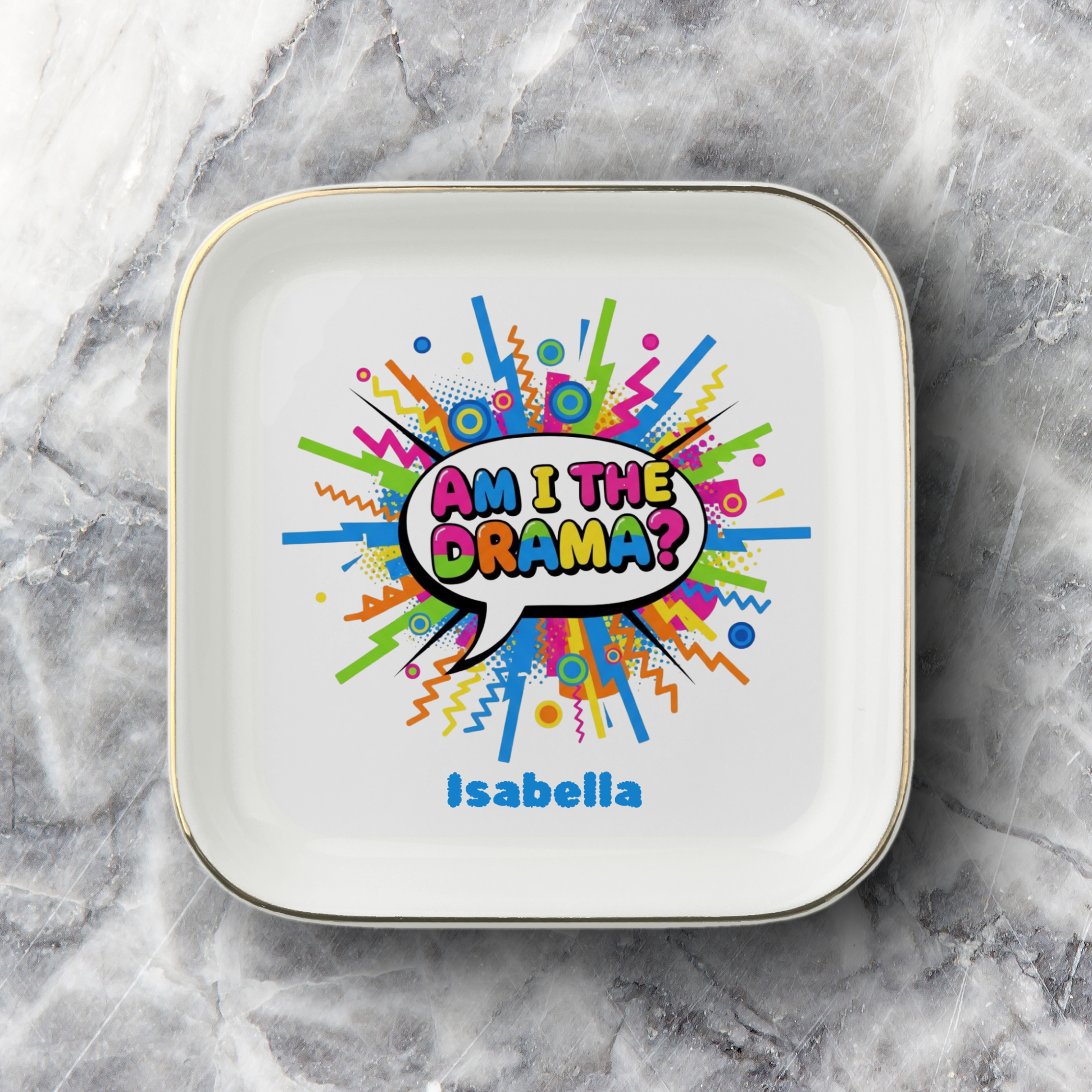 Personalized Funny Drama Jewelry Dish, Am I the Drama Trinket Tray, Theater Actor Gift, Drama Club Gift, Opening Night Present