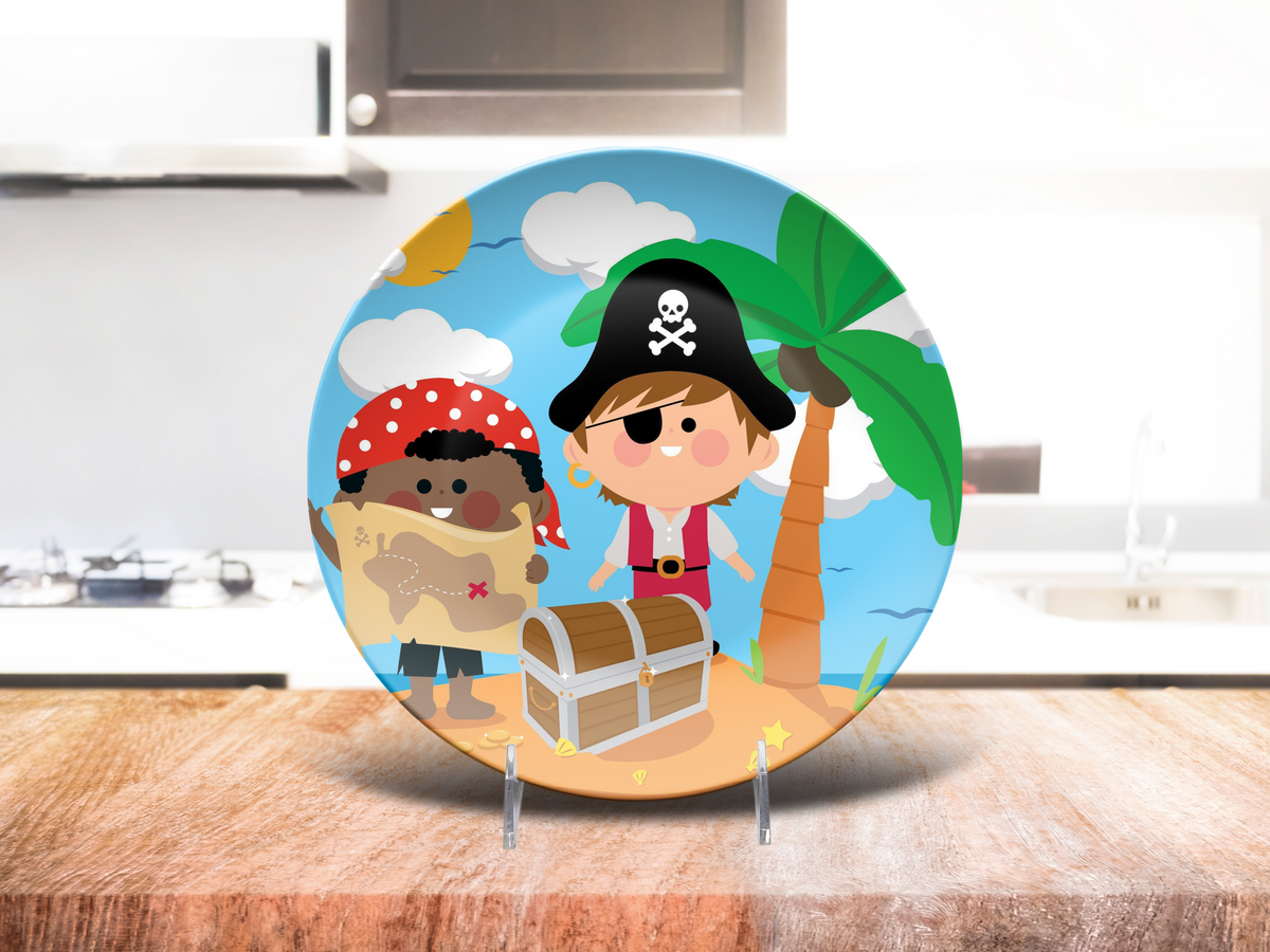 Pirate Plate, Unbreakable Kids Dinner Plate, Pirate Birthday Gift, Custom Toddler Plate, Family Birthday Tradition, Gift for Boys
