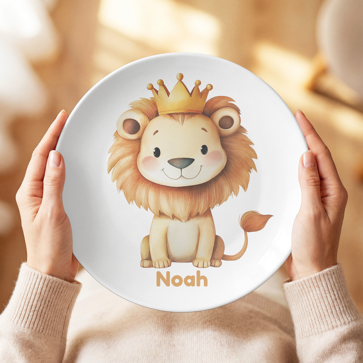 Personalized Lion Plate, Unbreakable Kids Dinner Plate, Custom Toddler Plate, Family Birthday Tradition, UNBREAKABLE – Not Ceramic