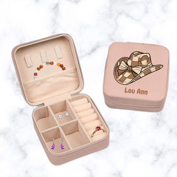 Personalized Cowgirl Jewelry Case | Custom Name Travel Jewelry Box | Western Gift for Girls | Mini Jewelry
