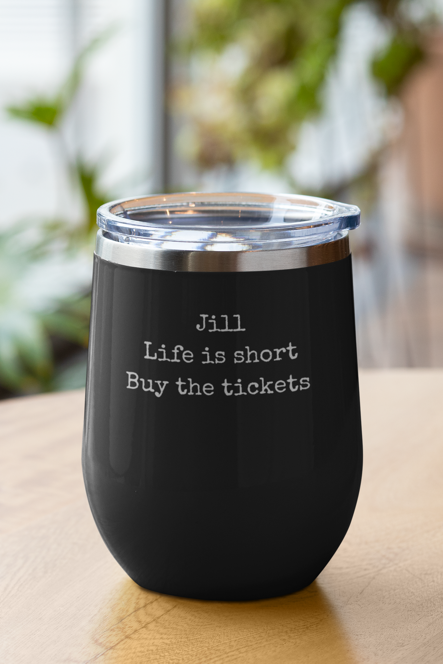 Life is Short Buy the Tickets Personalized 12oz Wine Insulated Tumbler, Travel Lover Gift, Broadway Theater Lover Present, Concert Gift