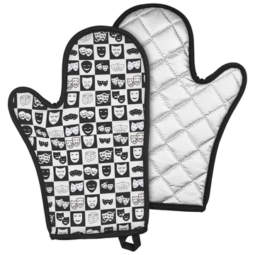 Theater Mask Oven Mitt, Kitchen Decor, Gift for Cooks, Quilted Design, Fun Kitchen Accessories, Heat Resistant Glove