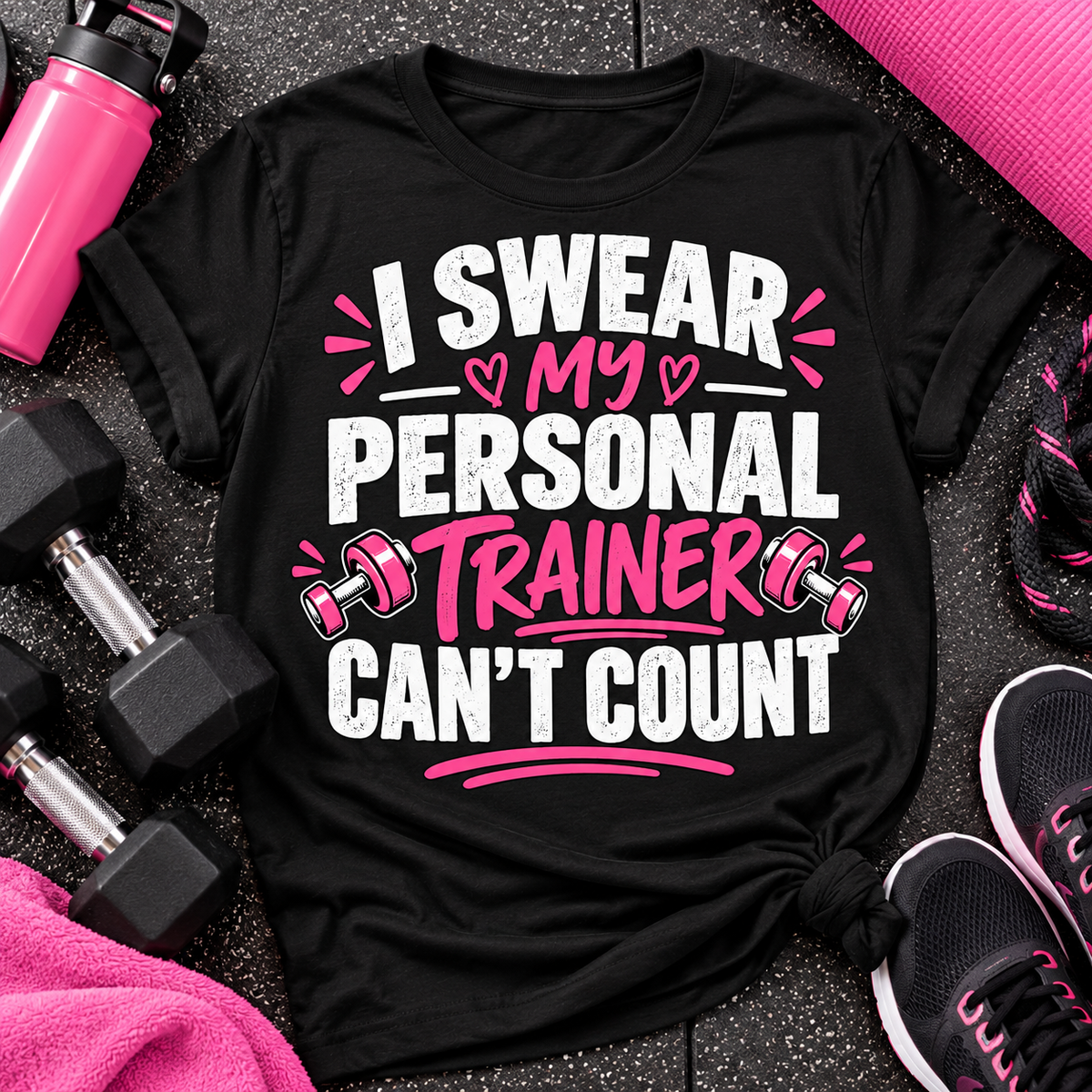 Funny Personal Trainer Shirt, I Swear My Personal Trainer Can't Count, Workout T-Shirt, Gym Lover Gift, Trainer Gift
