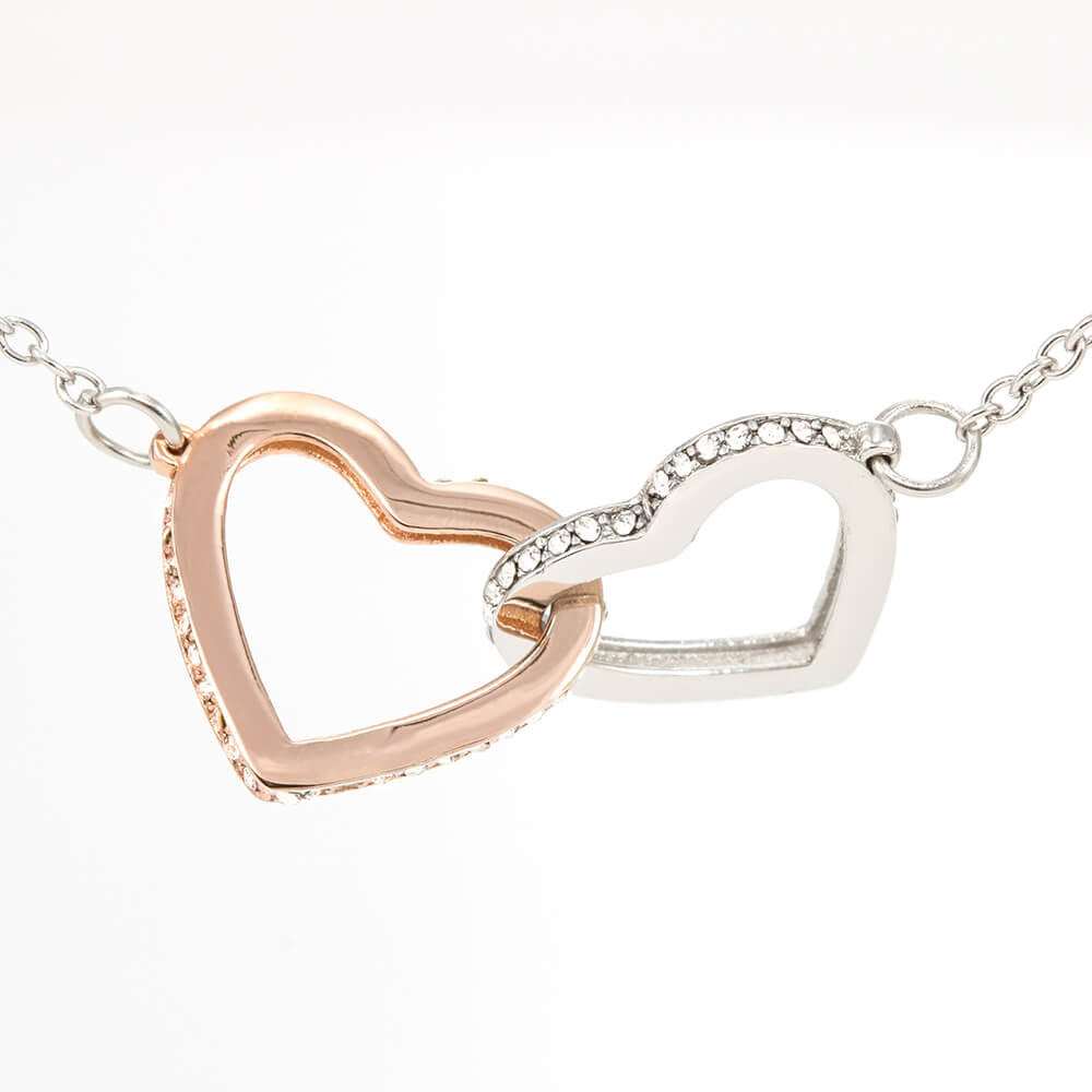 Personalized Beautiful Wife Interlocking Hearts Necklace, Romantic Anniversary Gift for Wife, Two Hearts One Love Jewelry, Gift for Her