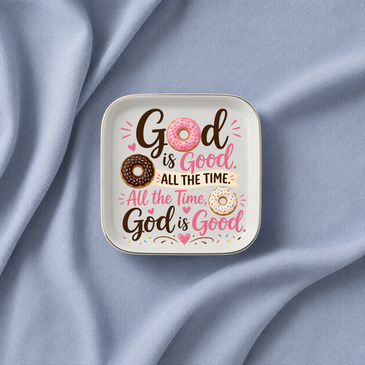 God Is Good Jewelry Dish, Christian Vanity Tray, Donut Lover Gift, Faith Home Decor, Encouraging Scripture-Inspired Keepsake Tray Gift