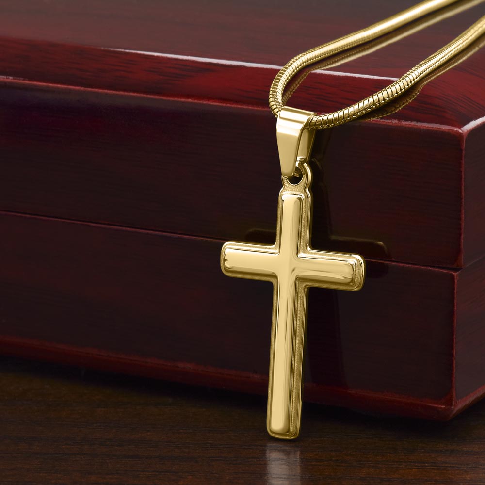 Personalized Cross Necklace for Mom, Christian Faith Jewelry, Mother's Day Gift, Proverbs 31:25 Religious Pendant