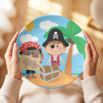 Pirate Plate, Unbreakable Kids Dinner Plate, Pirate Birthday Gift, Custom Toddler Plate, Family Birthday Tradition, Gift for Boys