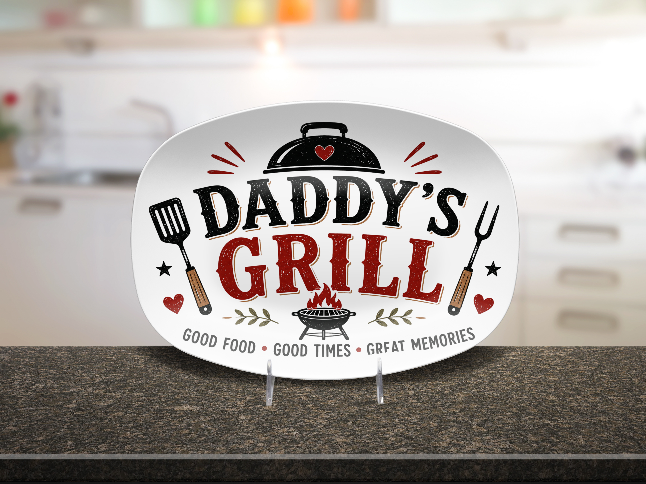 Daddy's Grill Platter, BBQ Serving Tray, Father's Day Gift, Dad Grilling Decor, Grill Platter Gift Set