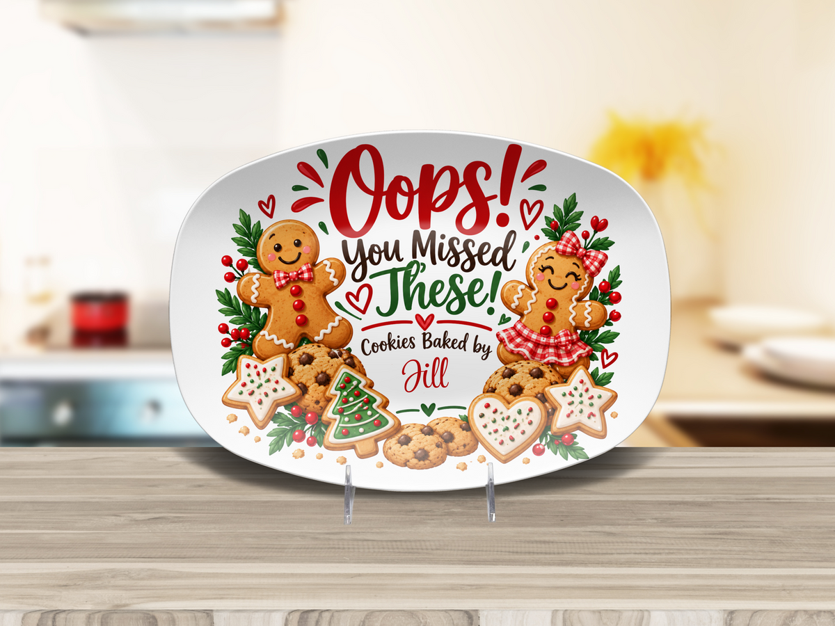Personalized Christmas Cookie Plate, Custom Cookie Platter, Baked With Love Holiday Serving Platter, Office Party Cookie Exchange