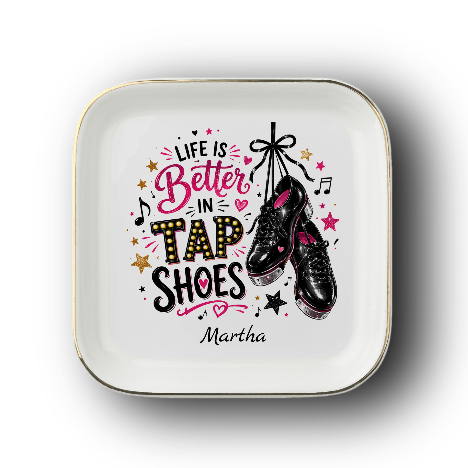 Tap Dance Jewelry Dish, Life Is Better in Tap Shoes Tray, Dancer Gift, Personalized Name Catchall, Dance Recital Gift, Teacher Present