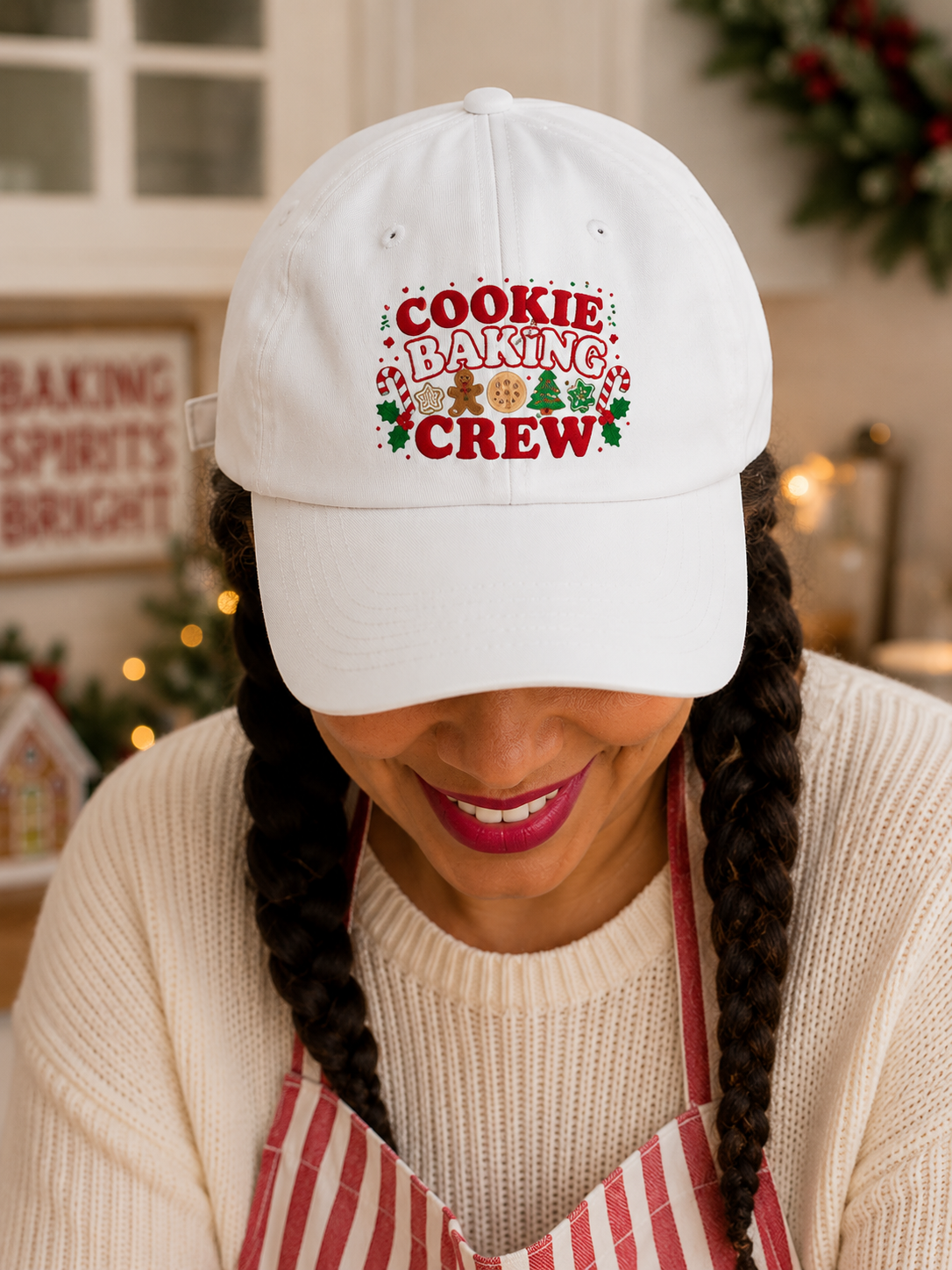 Cookie Baking Crew Hat, Christmas Baker Cap, Holiday Cookie Decorating Hat, Festive Baking Team Gift for Cookie Lovers and Bakers!