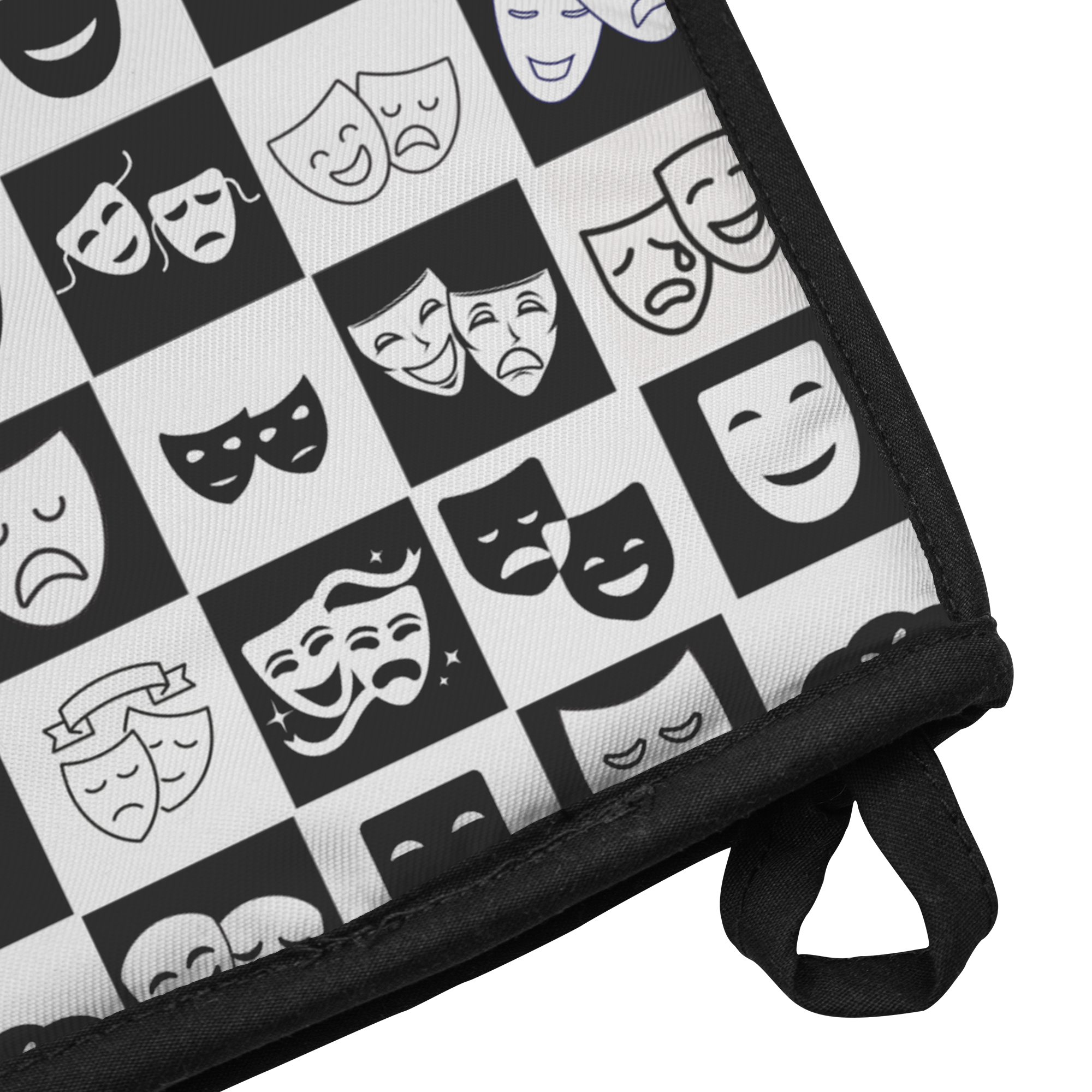 Theater Mask Oven Mitt, Kitchen Decor, Gift for Cooks, Quilted Design, Fun Kitchen Accessories, Heat Resistant Glove