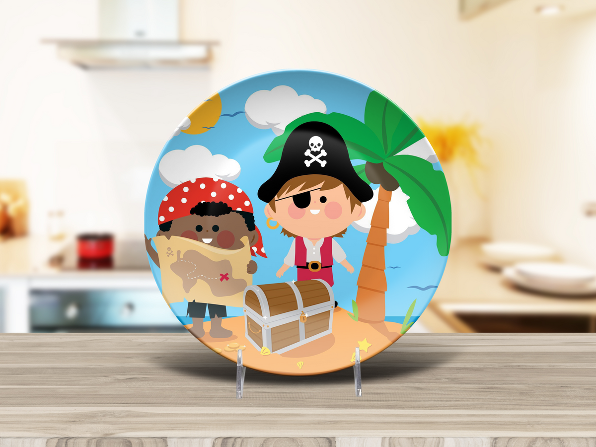 Pirate Plate, Unbreakable Kids Dinner Plate, Pirate Birthday Gift, Custom Toddler Plate, Family Birthday Tradition, Gift for Boys