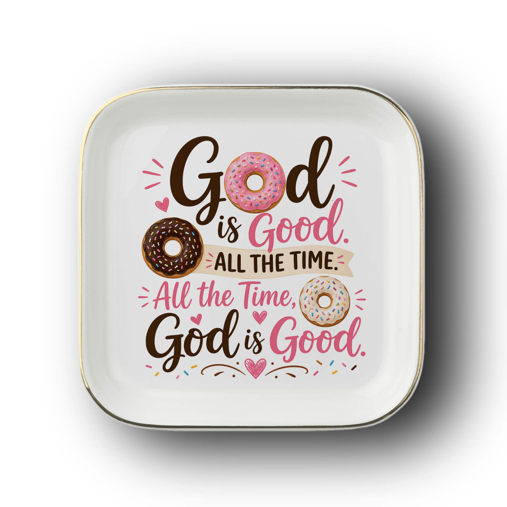 God Is Good Jewelry Dish, Christian Vanity Tray, Donut Lover Gift, Faith Home Decor, Encouraging Scripture-Inspired Keepsake Tray Gift