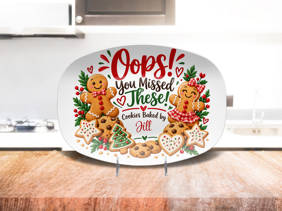 Personalized Christmas Cookie Plate, Custom Cookie Platter, Baked With Love Holiday Serving Platter, Office Party Cookie Exchange
