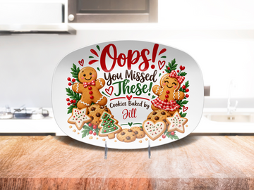 Personalized Christmas Cookie Plate, Custom Cookie Platter, Baked With Love Holiday Serving Platter, Office Party Cookie Exchange