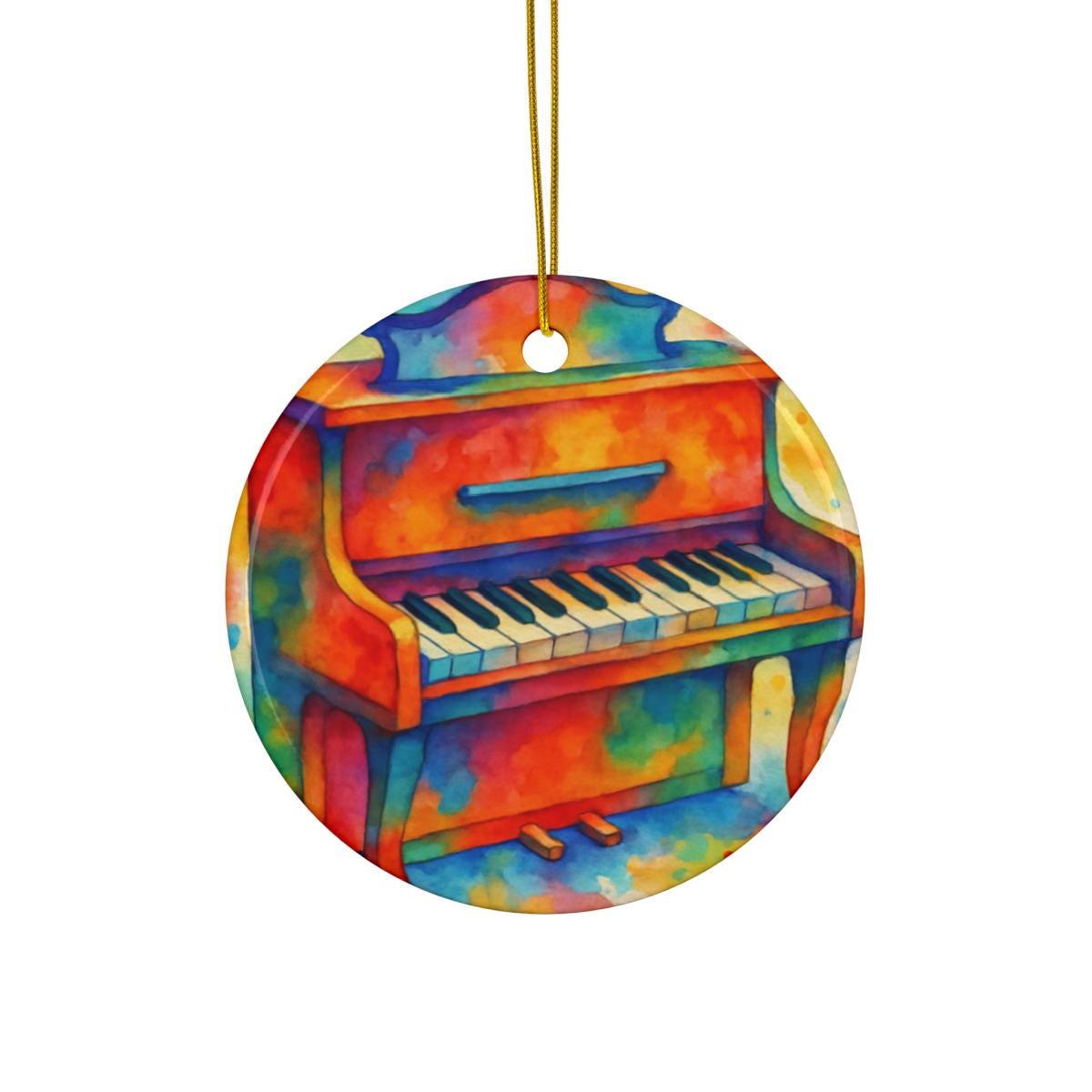 Piano Ceramic Ornament –  Music Lover Holiday Gift, Gift for Piano Teacher or Student, Christmas Keepsake, Christmas Tree Decoration