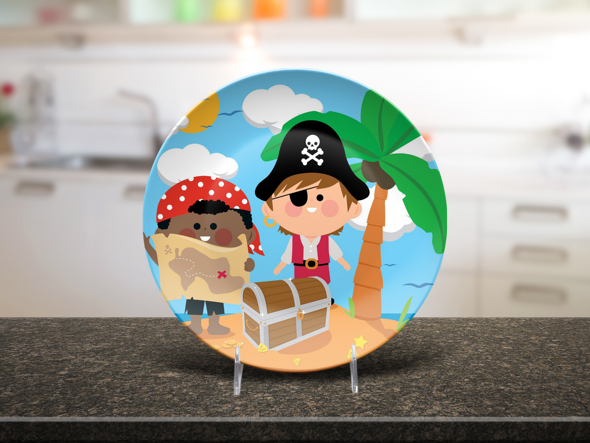 Pirate Plate, Unbreakable Kids Dinner Plate, Pirate Birthday Gift, Custom Toddler Plate, Family Birthday Tradition, Gift for Boys