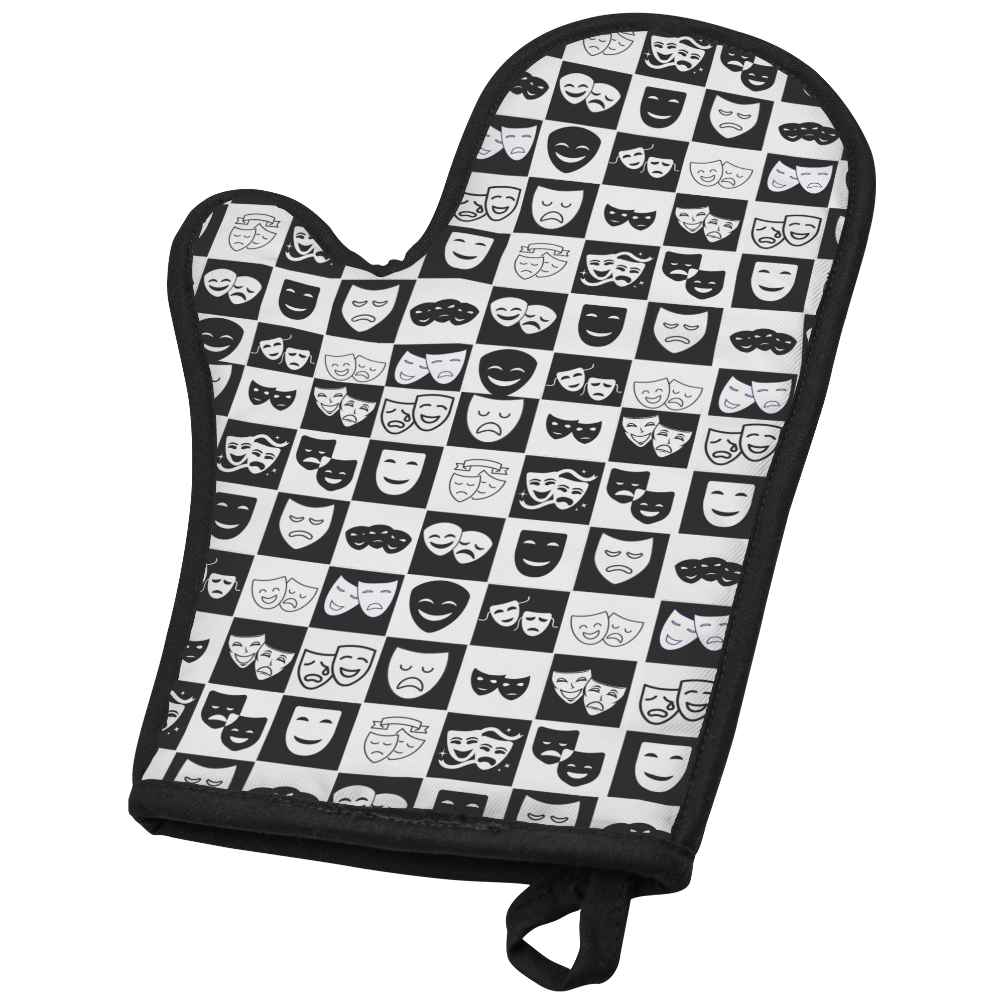 Theater Mask Oven Mitt, Kitchen Decor, Gift for Cooks, Quilted Design, Fun Kitchen Accessories, Heat Resistant Glove