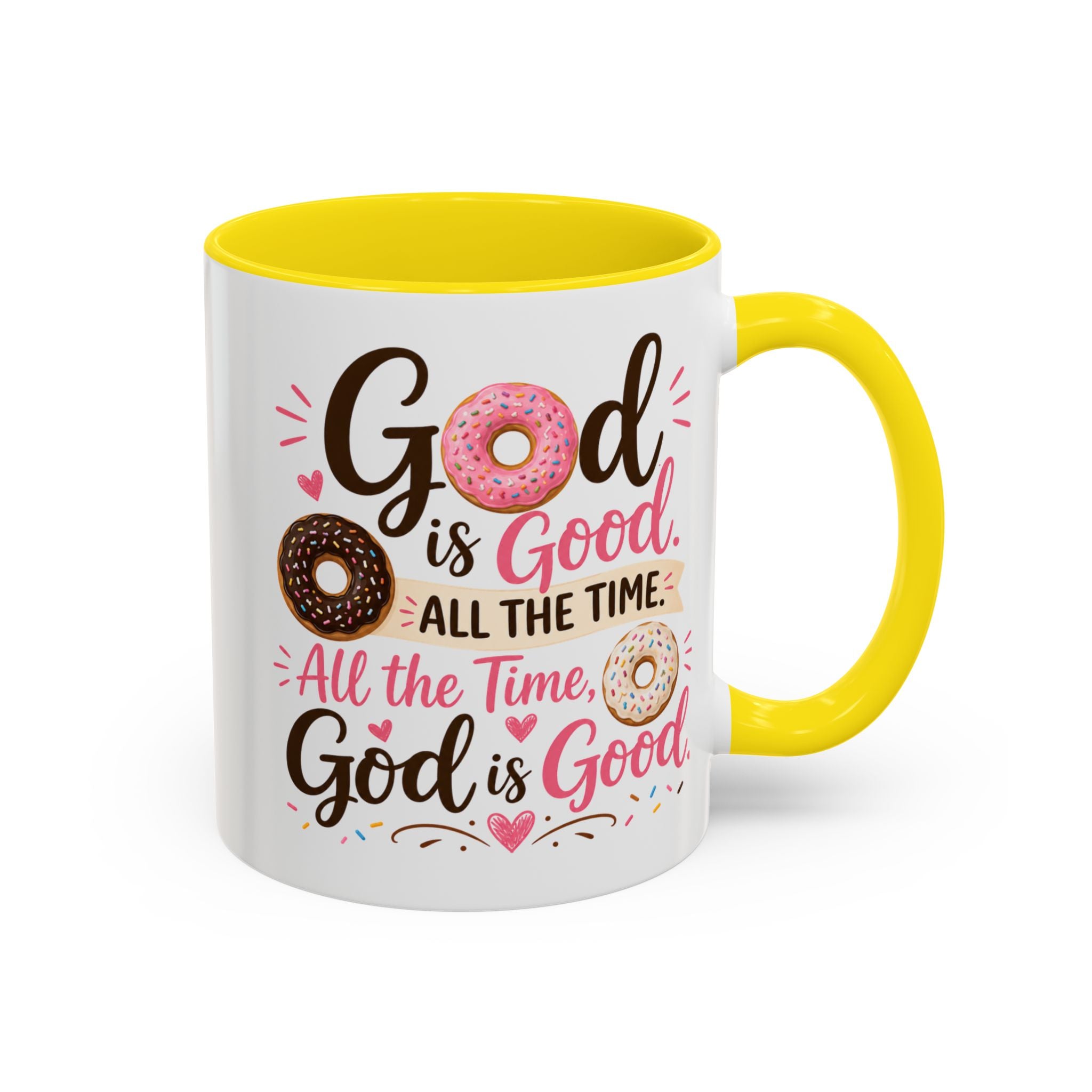 God Is Good. Donuts Are a Bonus! Funny Christian Accent Coffee Mug, Faith Coffee Cup, Religious Gift, 11oz & 15oz Mug