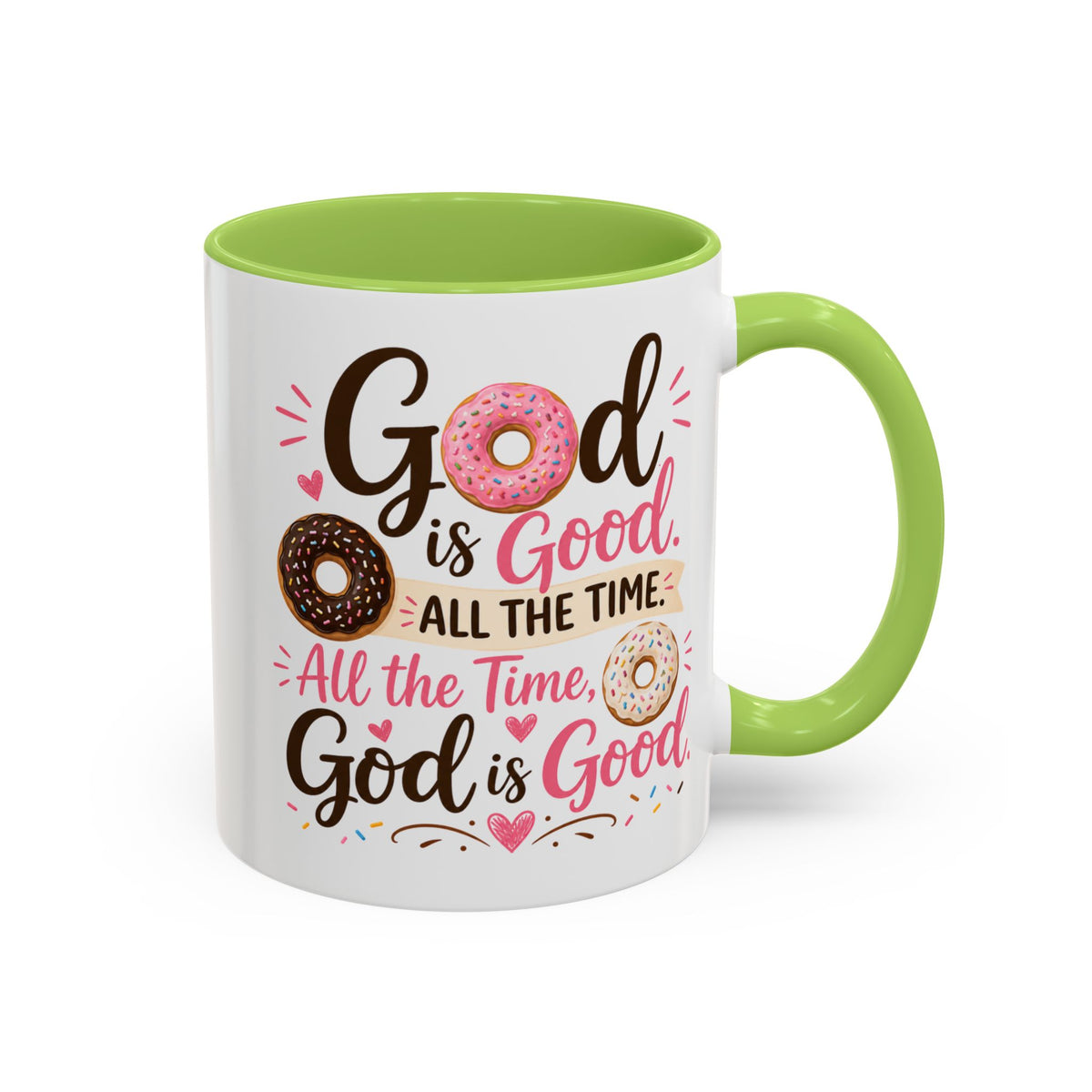 God Is Good. Donuts Are a Bonus! Funny Christian Accent Coffee Mug, Faith Coffee Cup, Religious Gift, 11oz & 15oz Mug