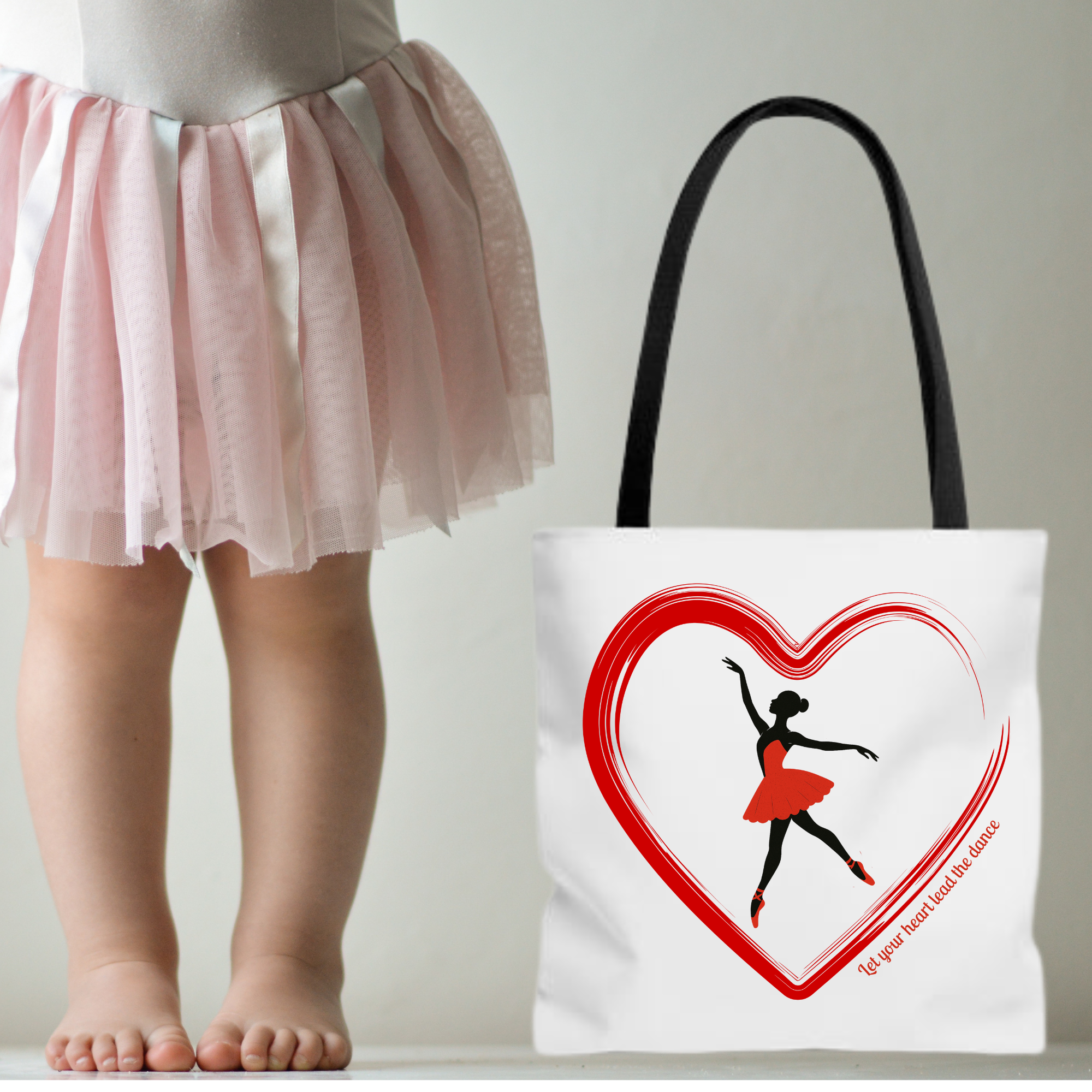 Ballet Dancer Tote Bag, Dance Lover Gift, "Let Your Heart Lead the Dance",  Stylish Dance Tote, Ballerina Inspired Gift