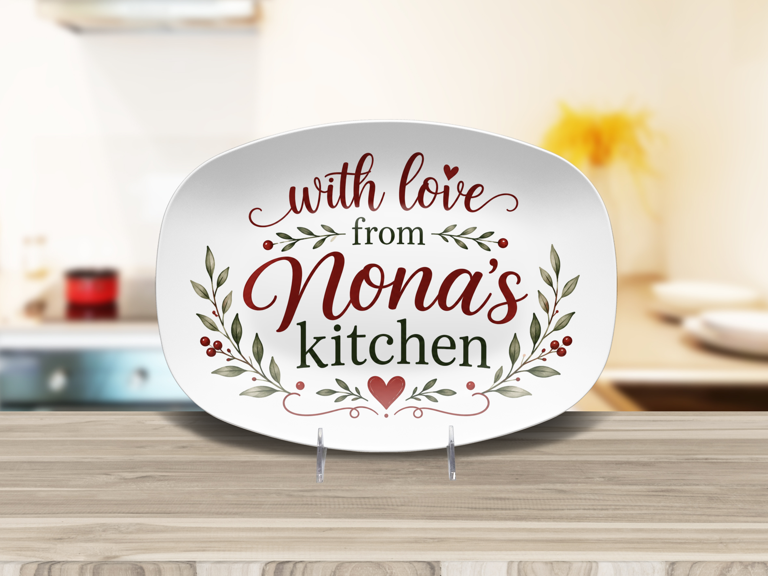 Nona’s Kitchen Serving Platter, With Love from Nona’s Kitchen Dish, Gift for Nona Grandma