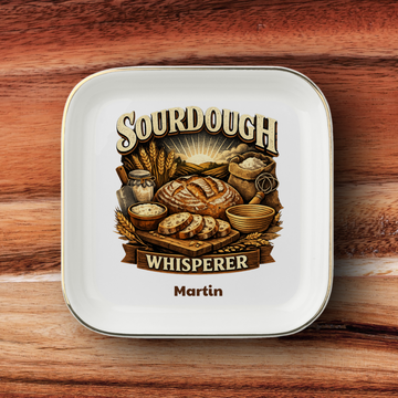 Sourdough Jewelry Dish, Bread Baker Trinket Tray, Sourdough Whisperer Gift, Personalized Ceramic Ring Holder for Home Bakers