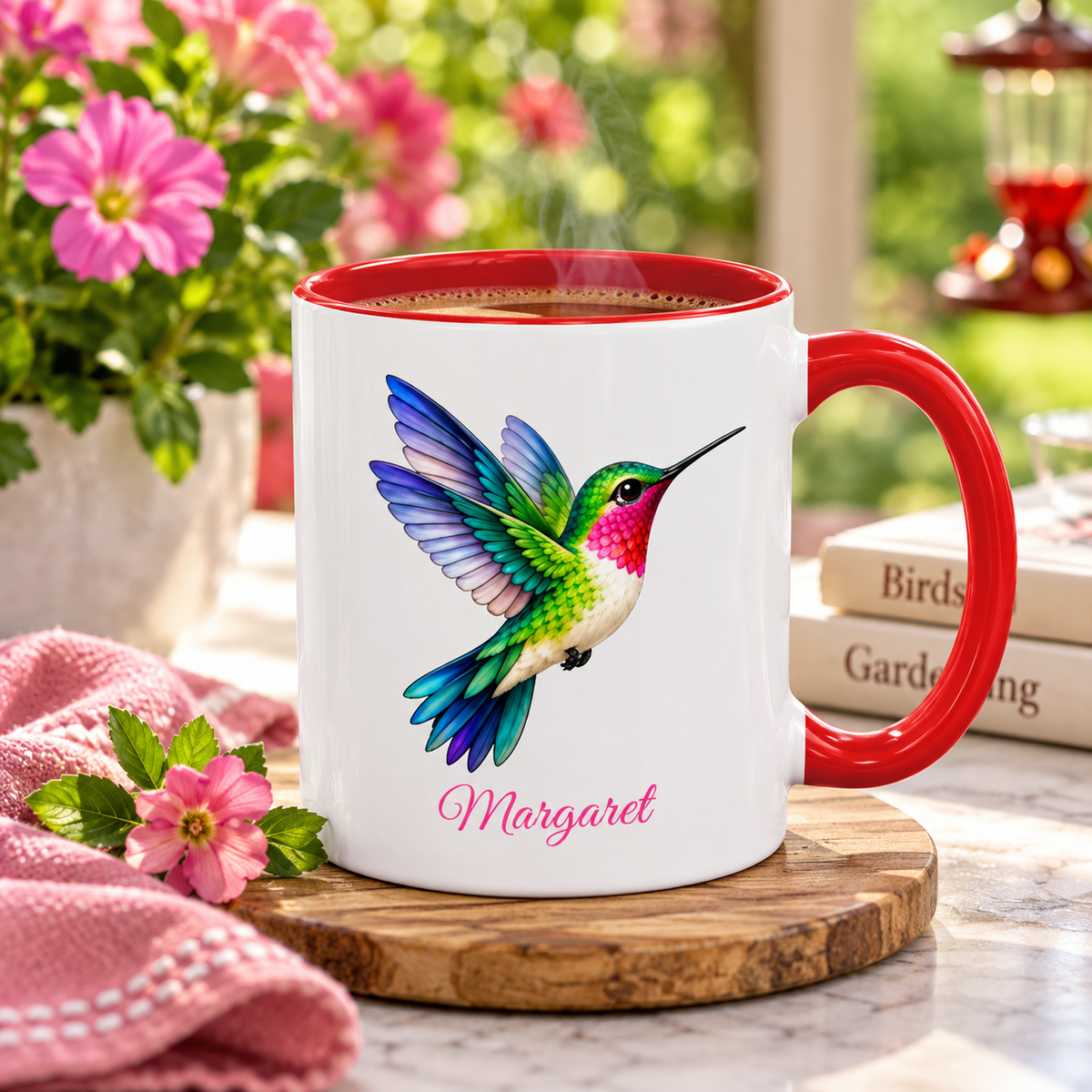 Personalized Hummingbird Coffee Mug, Bird Lover Gift, 11oz or  15oz