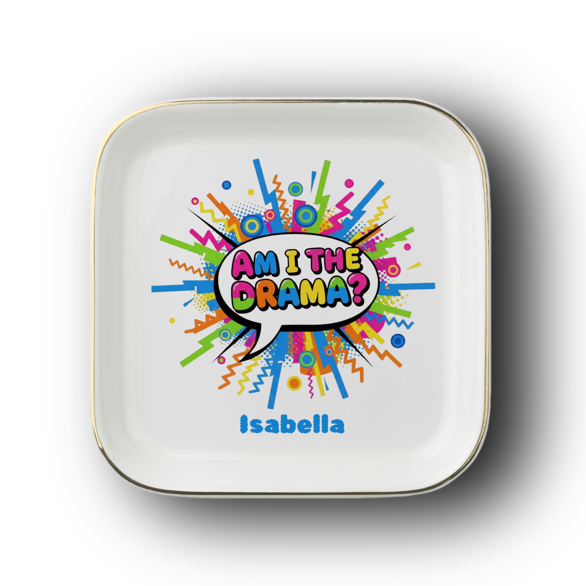 Personalized Funny Drama Jewelry Dish, Am I the Drama Trinket Tray, Theater Actor Gift, Drama Club Gift, Opening Night Present